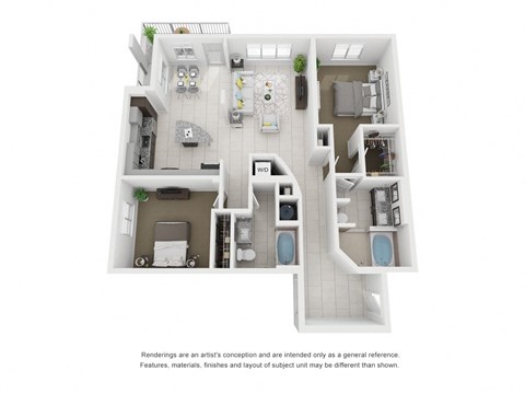 B2D 1,282 Sq.Ft. Floor Plan  at Moda North Bay Village, Florida, 33141